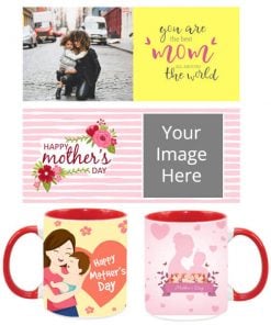 Mother's Day Design Customized Dual Tone Red Mug