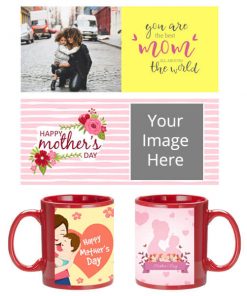 Mother's Day Design Customized Red Mug