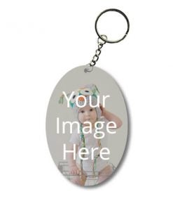 Customized Photo Printed Oval Keychain