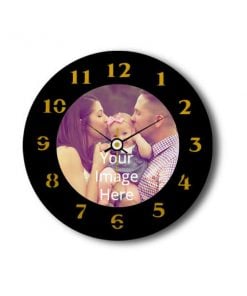 Customized Photo Printed Wooden Wall Clock - Circle