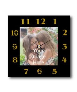 Customized Photo Printed Wooden Wall Clock - Square