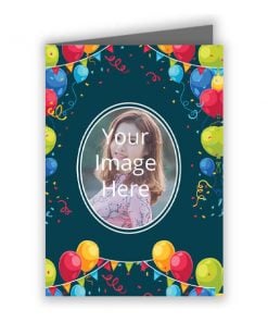 Birthday Customized Greeting Card - Oval Frame