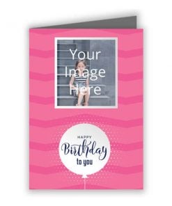 Birthday Customized Greeting Card - Pink