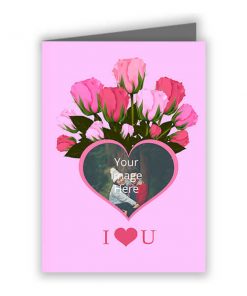 Love Customized Greeting Card - Pink Flowers