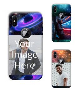 Space Design Custom Back Case for Apple iPhone X with Logo Cut