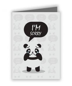 I am Sorry Customized Greeting Card - Grey Panda