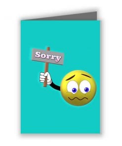 I am Sorry Customized Greeting Card - Sad Emoji