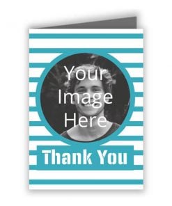 Thank You Customized Greeting Card - Blue Stripes