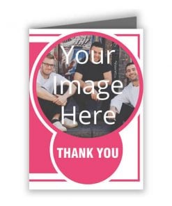 Thank You Customized Greeting Card - Pink Circle