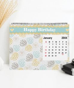Birthday Design Customized Photo Desk Calendar Rectangle Landscape