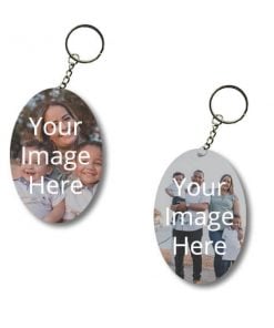 Customized Photo Printed Oval Keychain - 2 Side Print