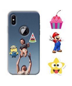Sticker Design Custom Back Case for Apple iPhone X with Logo Cut