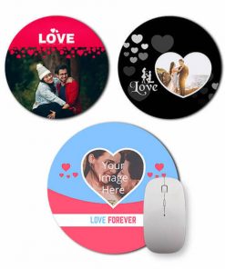 Love Design Custom Circle Photo Printed Mouse Pad