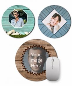 Wood Design Custom Circle Photo Printed Mouse Pad