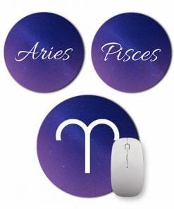 Zodiac Sign Custom Circle Photo Printed Mouse Pad