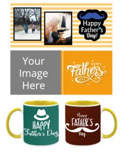 Father's Day Design Customized Dual Tone Yellow Mug