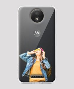 Transparent Customized Soft Back Cover for Motorola Moto C Plus