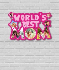 World's Best Mom Customized Photo Wooden Frame Wall Hanging