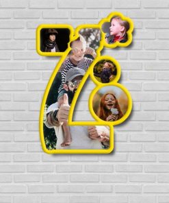 Z Alphabet Shaped Customized Photo Wooden Frame Wall Hanging
