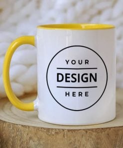 Yellow Customized Dual Tone Photo Printed Coffee Mug