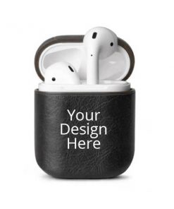 Customized Leather Cover for Apple Air Pods - Black