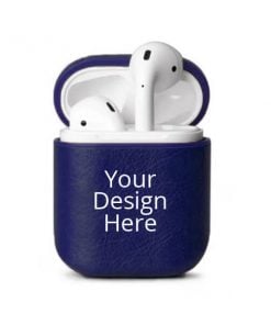 Customized Leather Cover for Apple Air Pods - Blue