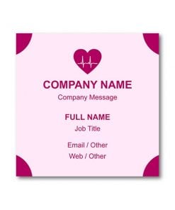 Light Pink Customized Square Visiting Card