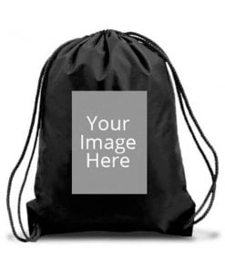 Customized Photo Printed Drawstring Bag - Black