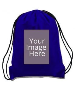 Customized Photo Printed Drawstring Bag - Blue