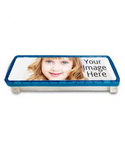 Blue Color Customized Photo Printed Geometry Pencil Box