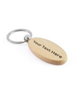 Oval Customized Wooden Keychain