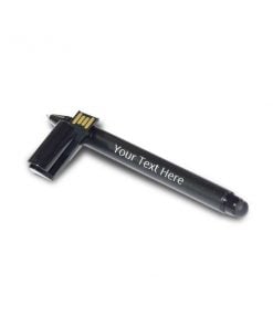 Unibody Black Pen with Custom Printed USB Pen Drive