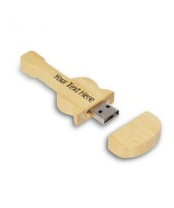 Guitar Shape Wood Custom Printed USB Pen Drive