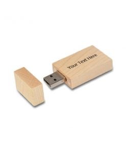 Rectangle Shape Wood Custom Printed USB Pen Drive