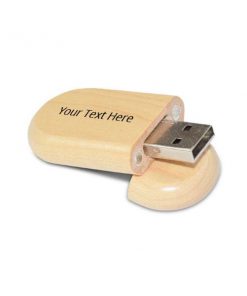 Capsule Shape Wood Custom Printed USB Pen Drive