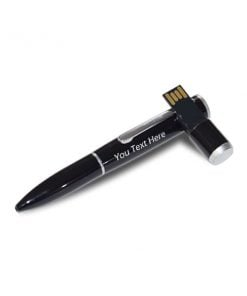 Black And Silver Pen with Custom Printed USB Pen Drive