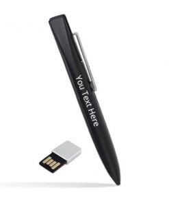 Black Unibody Pen with Custom Printed USB Pen Drive