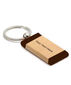 Rectangle Customized Wooden Keychain