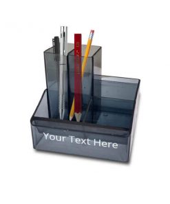 Black Semi Transparent Customized Photo Printed Desk & Pen Stand