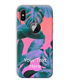 Sunset Leaves Design Custom Back Case for Apple iPhone X with Logo Cut