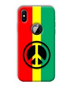 Peace Symbol Design Custom Back Case for Apple iPhone X with Logo Cut