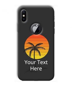 Sunset Beach Design Custom Back Case for Apple iPhone X with Logo Cut