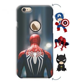 Spider Design Custom Back Case for Apple iPhone 6 with Logo Cut