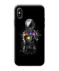Infinity Stones Design Custom Back Case for Apple iPhone X with Logo Cut