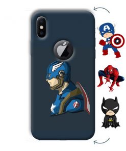 Superhero Design Custom Back Case for Apple iPhone X with Logo Cut
