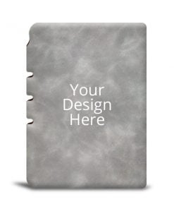 Customized Soft Cover Leather Notebook Diary - Grey