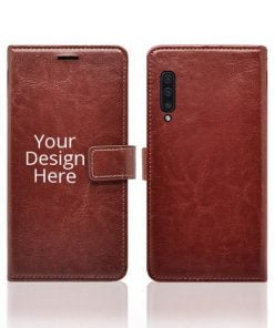 Brown Customized Leather Diary Flip Case for Samsung Galaxy A70