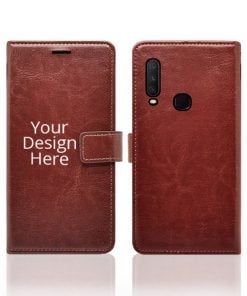 Brown Customized Leather Diary Flip Case for Vivo Y17