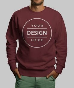 Maroon Customized Photo Printed Sweatshirt