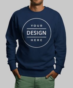 Navy Blue Customized Photo Printed Sweatshirt